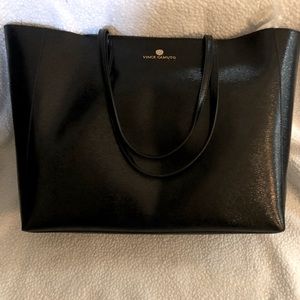 NWOT Vince Camuto Lou Black Leather Tote